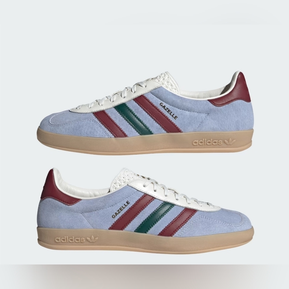 Size 10 - NEW ADIDAS Gazelle Men ,Blue Dawn Burgundy'